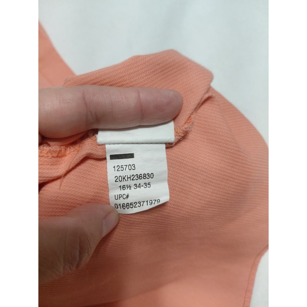Van Heusen Shirt Mens 16 5 Peach Regular Fit Wrinkle Free Dress Long Sleeve - Picture 6 of 11
